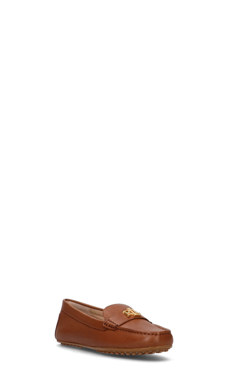 RALPH LAUREN Mocassino donna cuoio in pelle