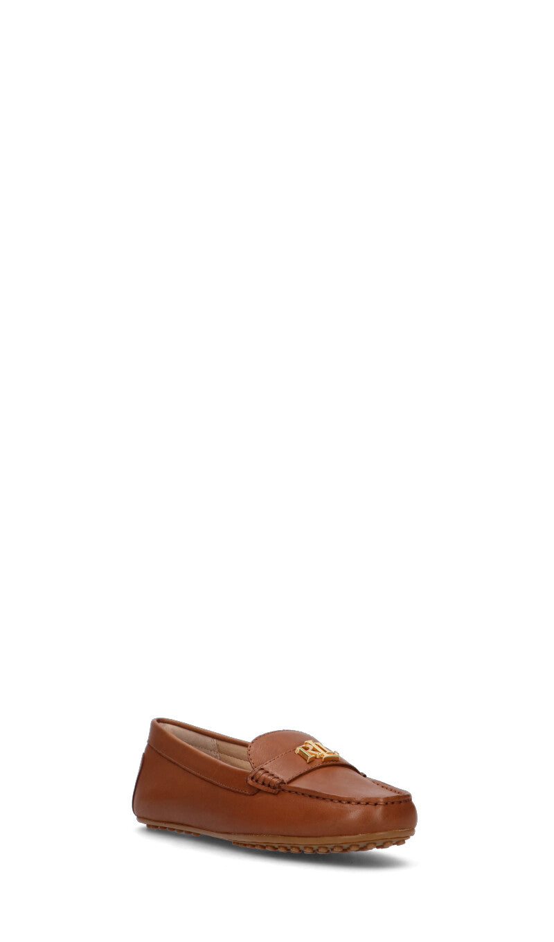 RALPH LAUREN Mocassino donna cuoio in pelle