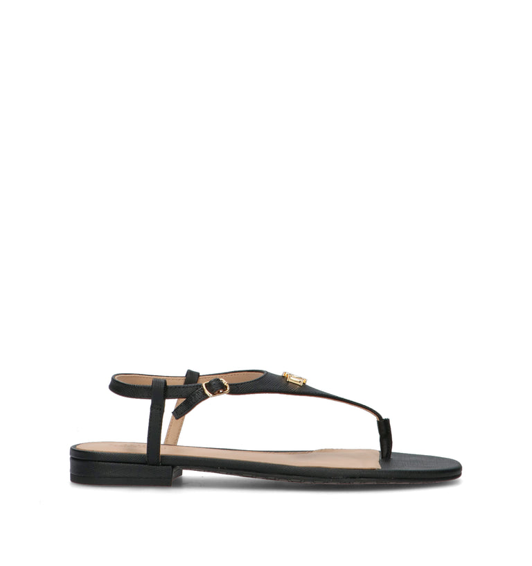 RALPH LAUREN Sandalo donna nero in pelle