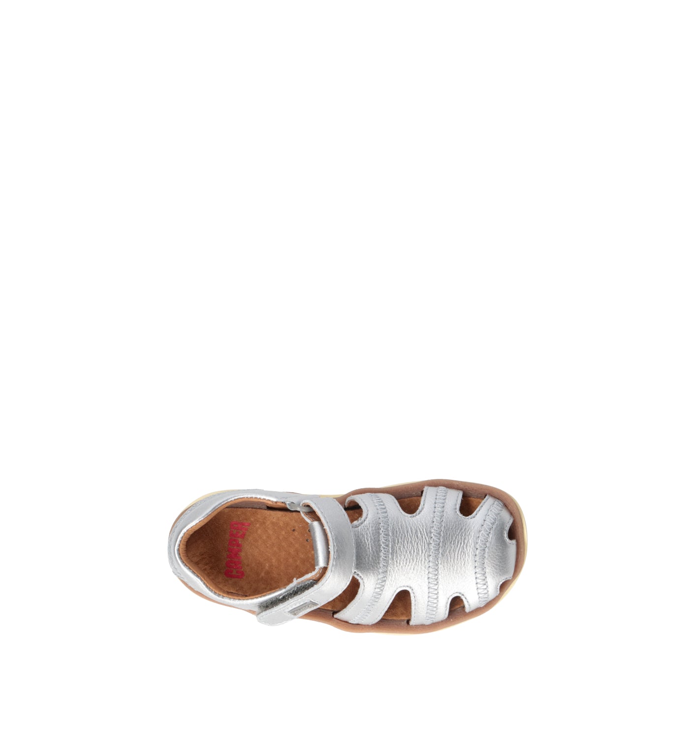 CAMPER Sandalo bimba argento in pelle