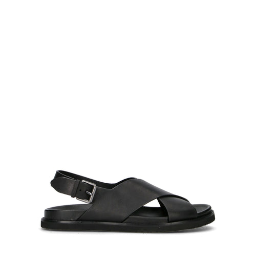 RALPH LAUREN Sandalo uomo nero in pelle