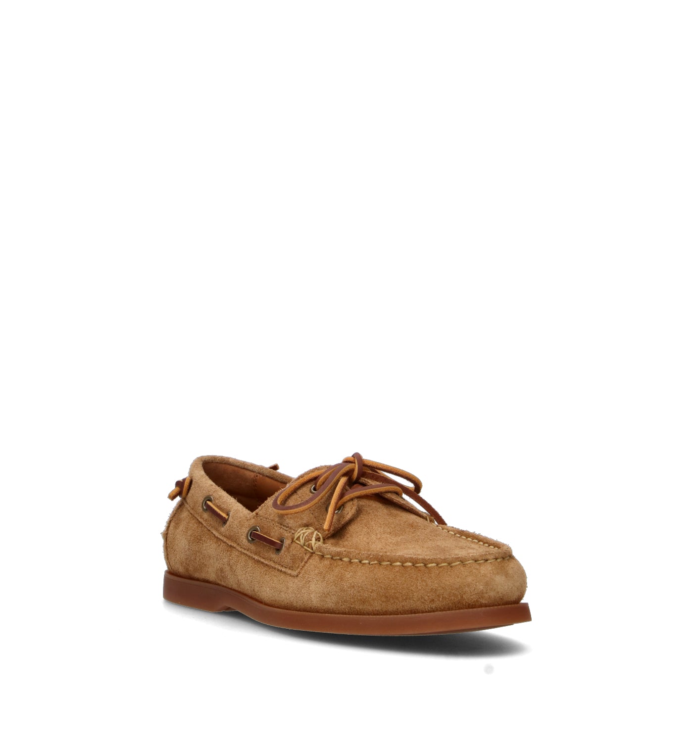 RALPH LAUREN Scarpa barca uomo marrone in suede