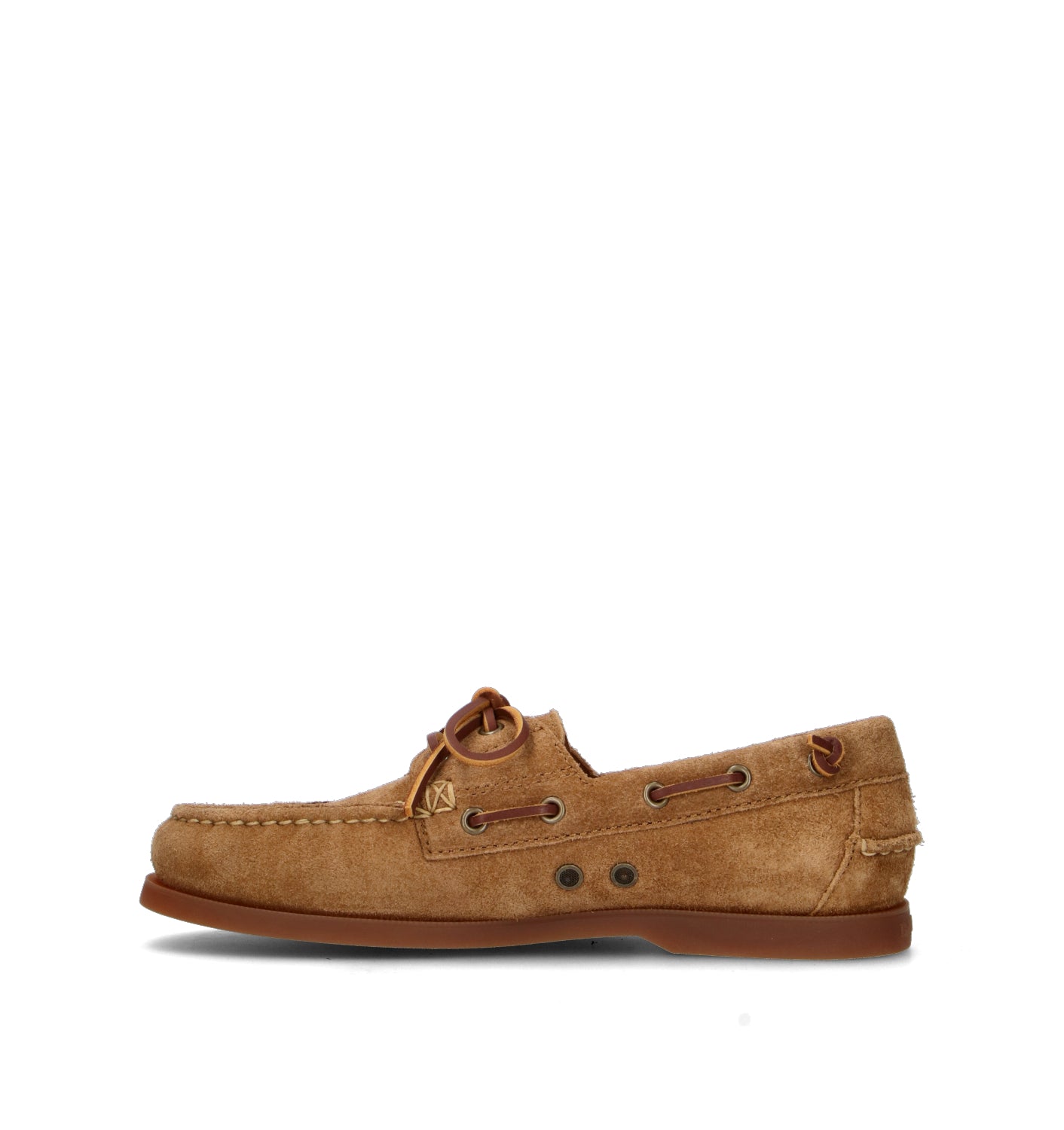 RALPH LAUREN Scarpa barca uomo marrone in suede