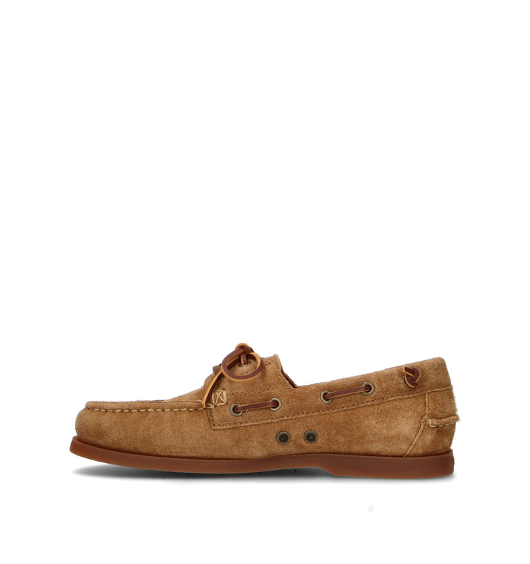 RALPH LAUREN Scarpa barca uomo marrone in suede