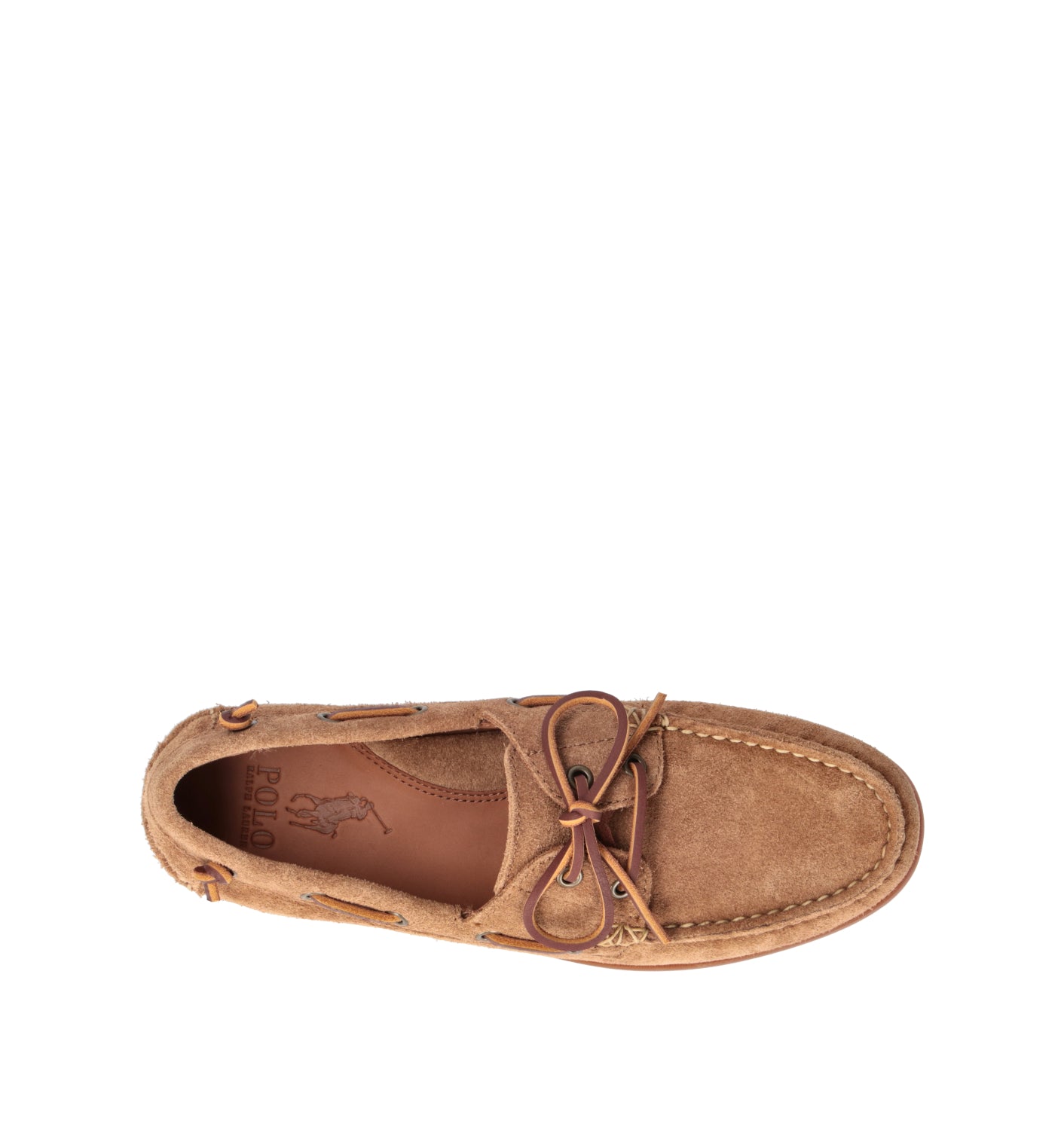 RALPH LAUREN Scarpa barca uomo marrone in suede