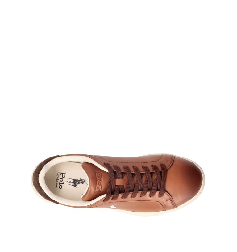 RALPH LAUREN Sneaker uomo cuoio in pelle