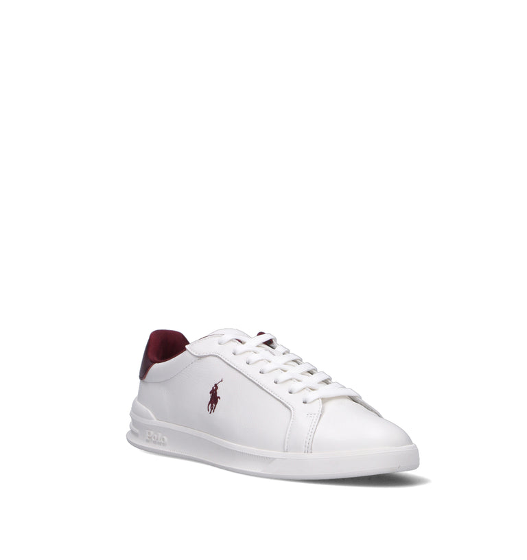 POLO RALPH LAUREN Sneaker uomo bianca/bordeaux in pelle