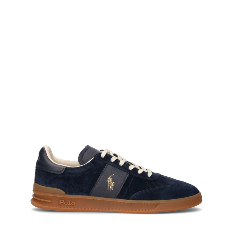 POLO SPORT Sneaker uomo blu in suede