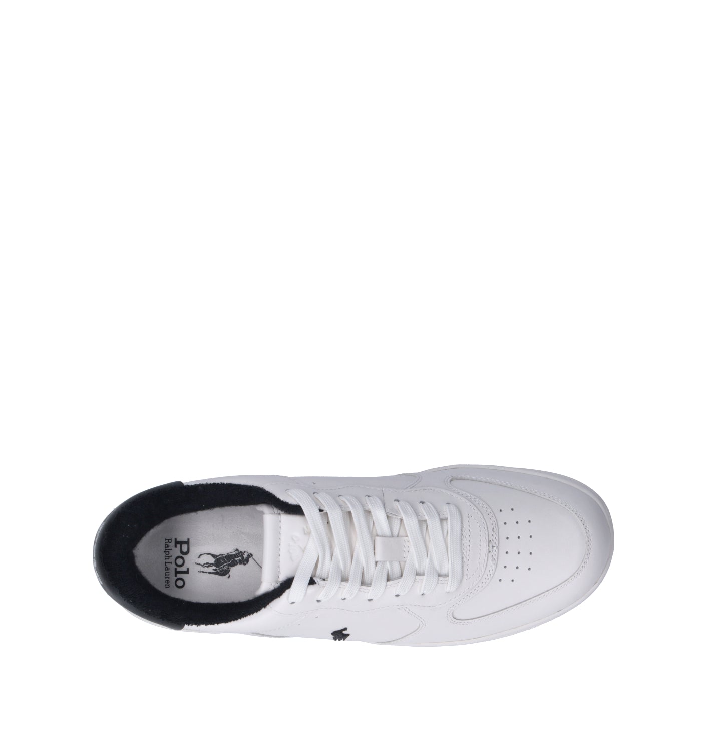 RALPH LAUREN Sneaker uomo bianca/nera in pelle