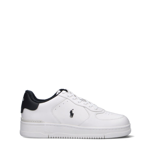 RALPH LAUREN Sneaker uomo bianca/nera in pelle