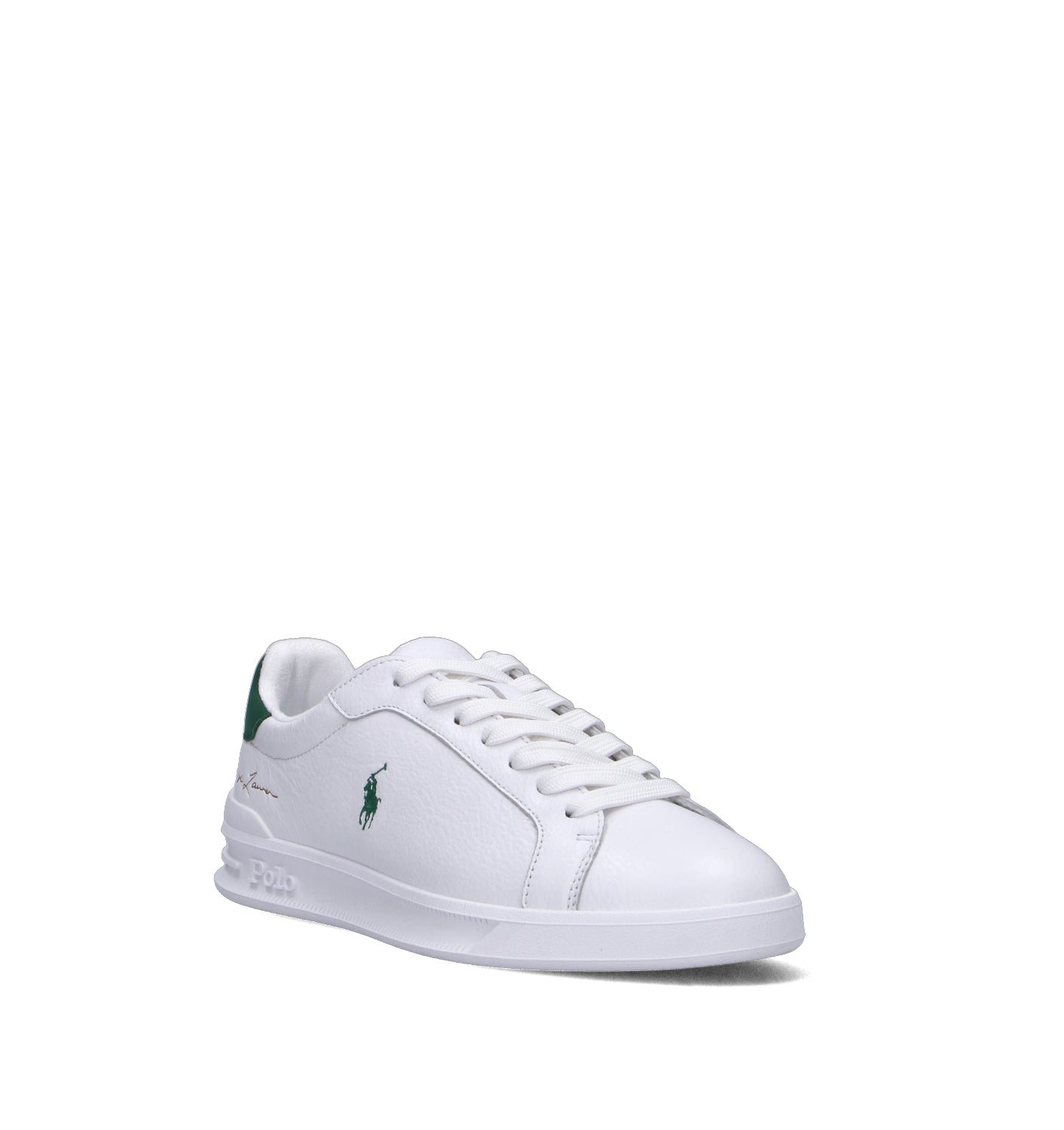 RALPH LAUREN Sneaker donna bianca/verde in pelle