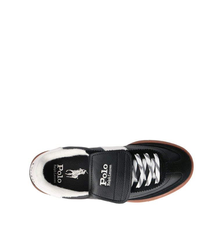 RALPH LAUREN Sneaker donna nera in pelle