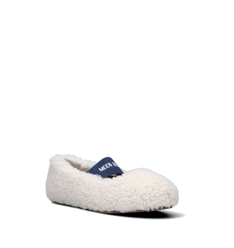 MOON BOOT SHEARLING BALLERINA Ballerina donna bianca in pelliccia