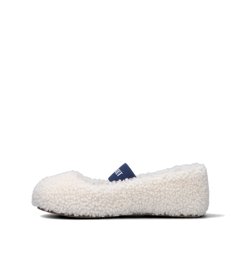 MOON BOOT SHEARLING BALLERINA Ballerina donna bianca in pelliccia