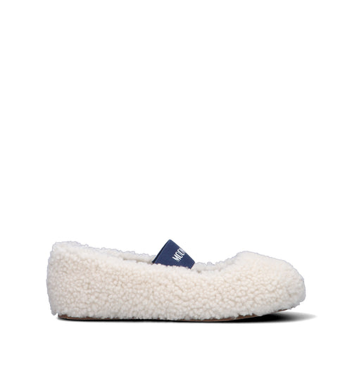 MOON BOOT SHEARLING BALLERINA Ballerina donna bianca in pelliccia