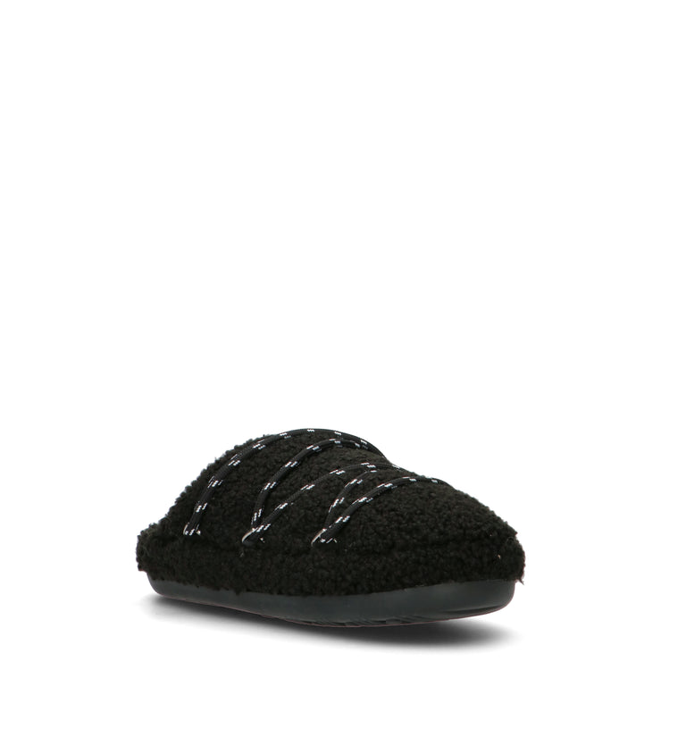 MOON BOOT TEDDY SLIPPER Sabot donna nero