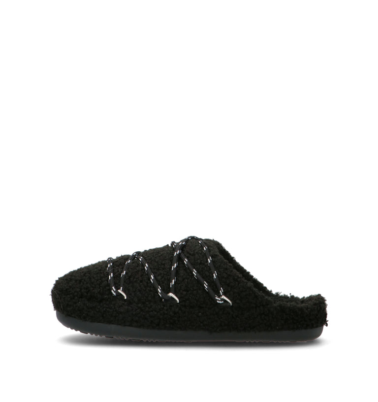 MOON BOOT TEDDY SLIPPER Sabot donna nero