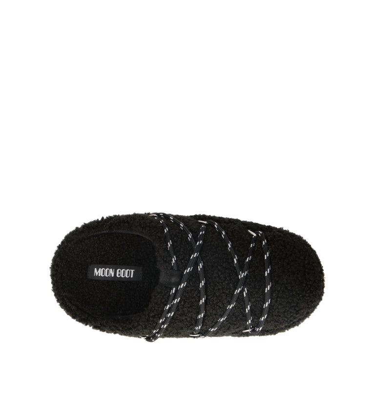 MOON BOOT TEDDY SLIPPER Sabot donna nero