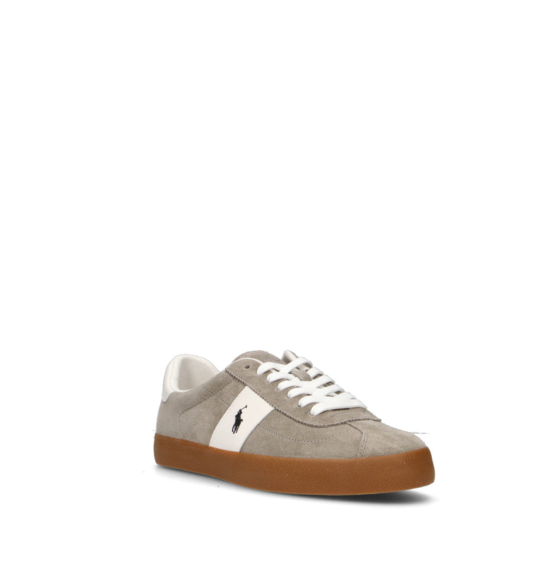 RALPH LAUREN Sneaker uomo grigia/bianca in suede