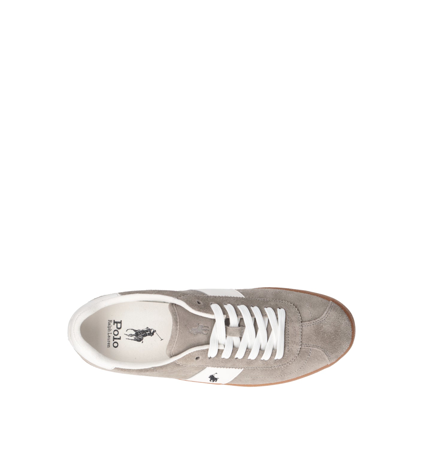 RALPH LAUREN Sneaker uomo grigia/bianca in suede