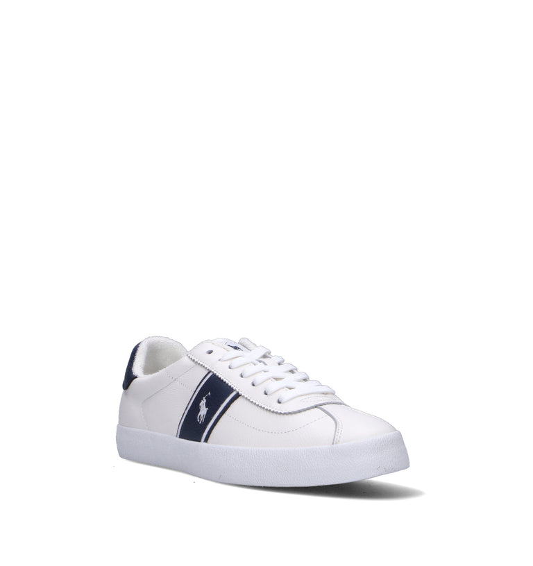 RALPH LAUREN Sneaker uomo bianca/blu in pelle