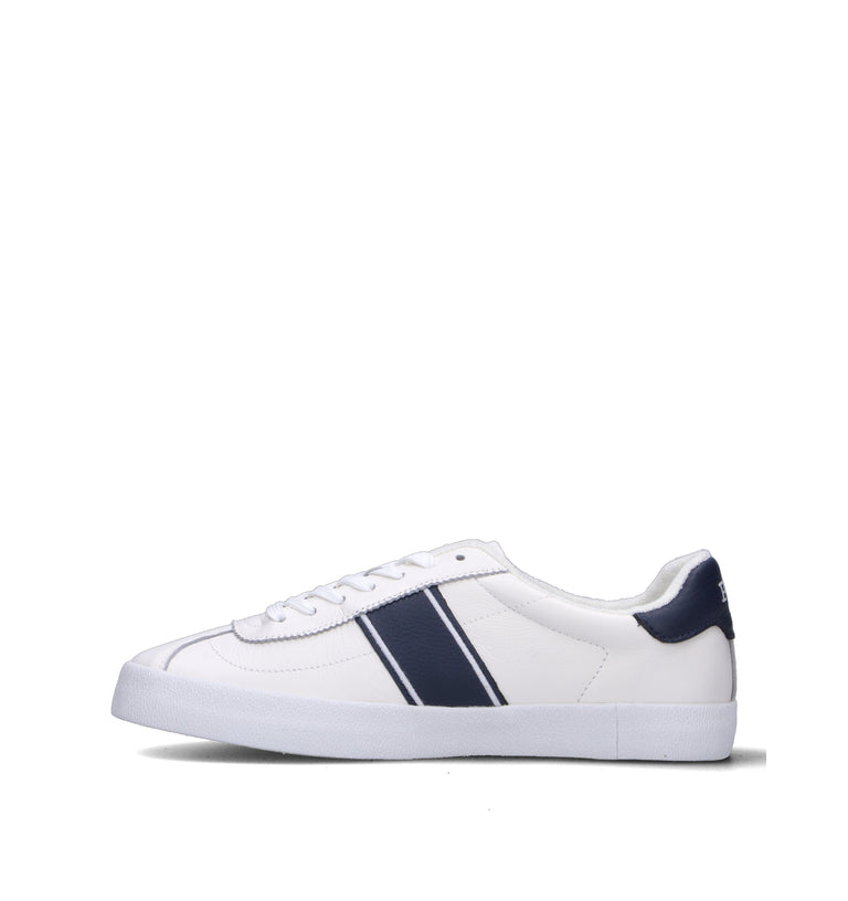 RALPH LAUREN Sneaker uomo bianca/blu in pelle