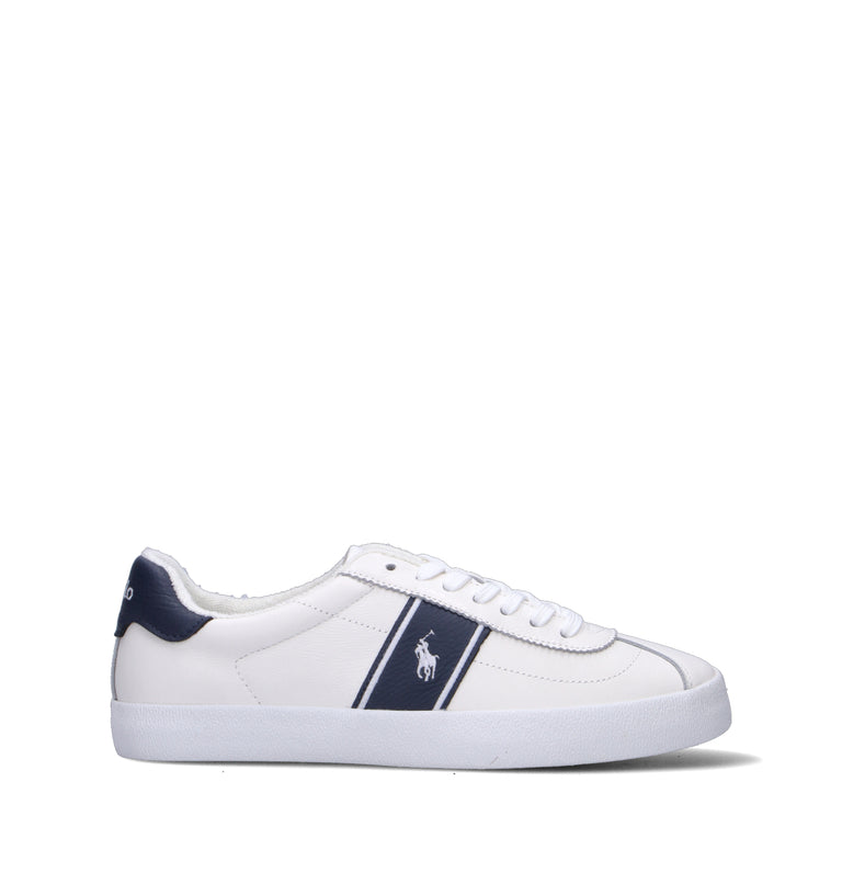 RALPH LAUREN Sneaker uomo bianca/blu in pelle