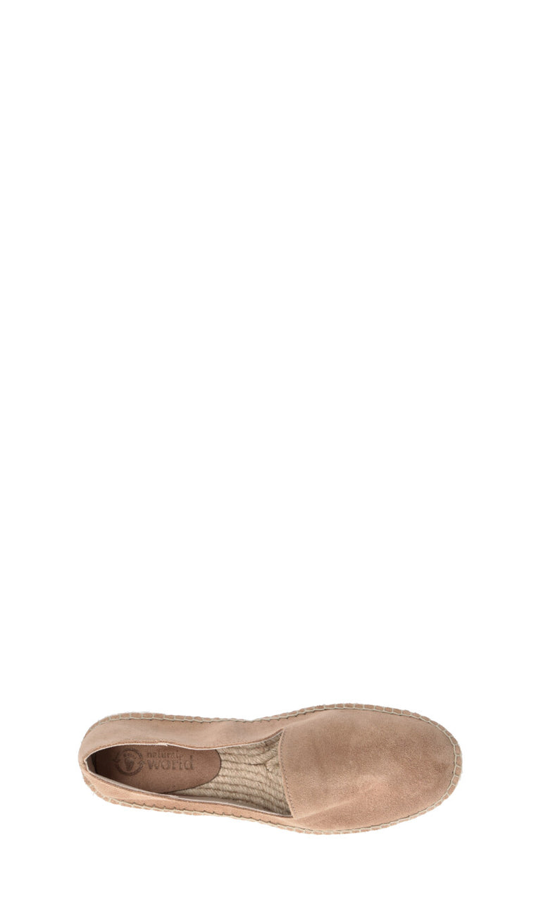 NATURAL WORLD Espadrillas uomo marrone in suede