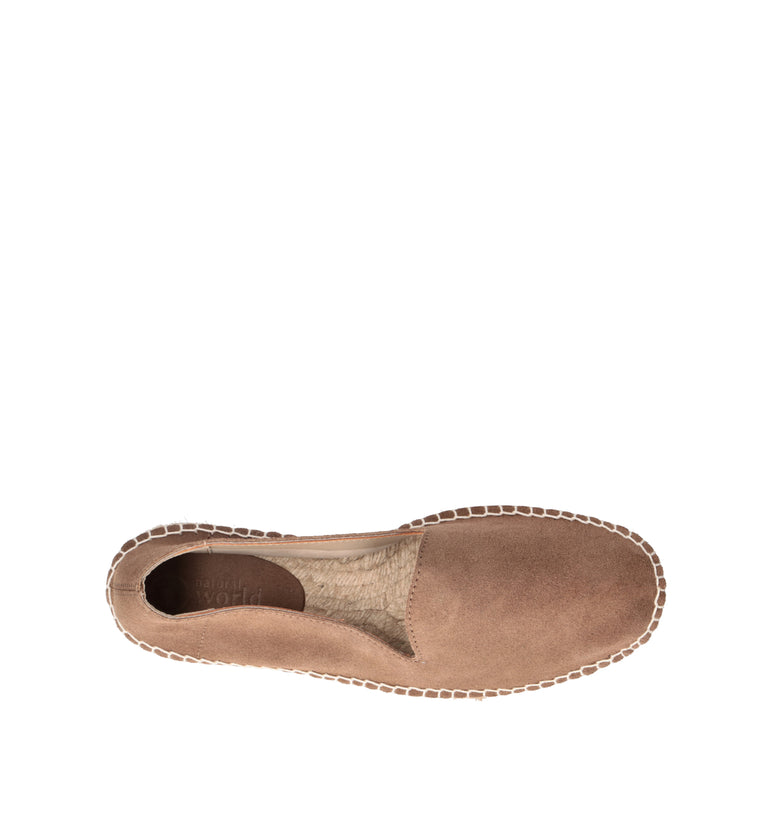 NATURAL WORLD Espadrillas uomo marrone in suede