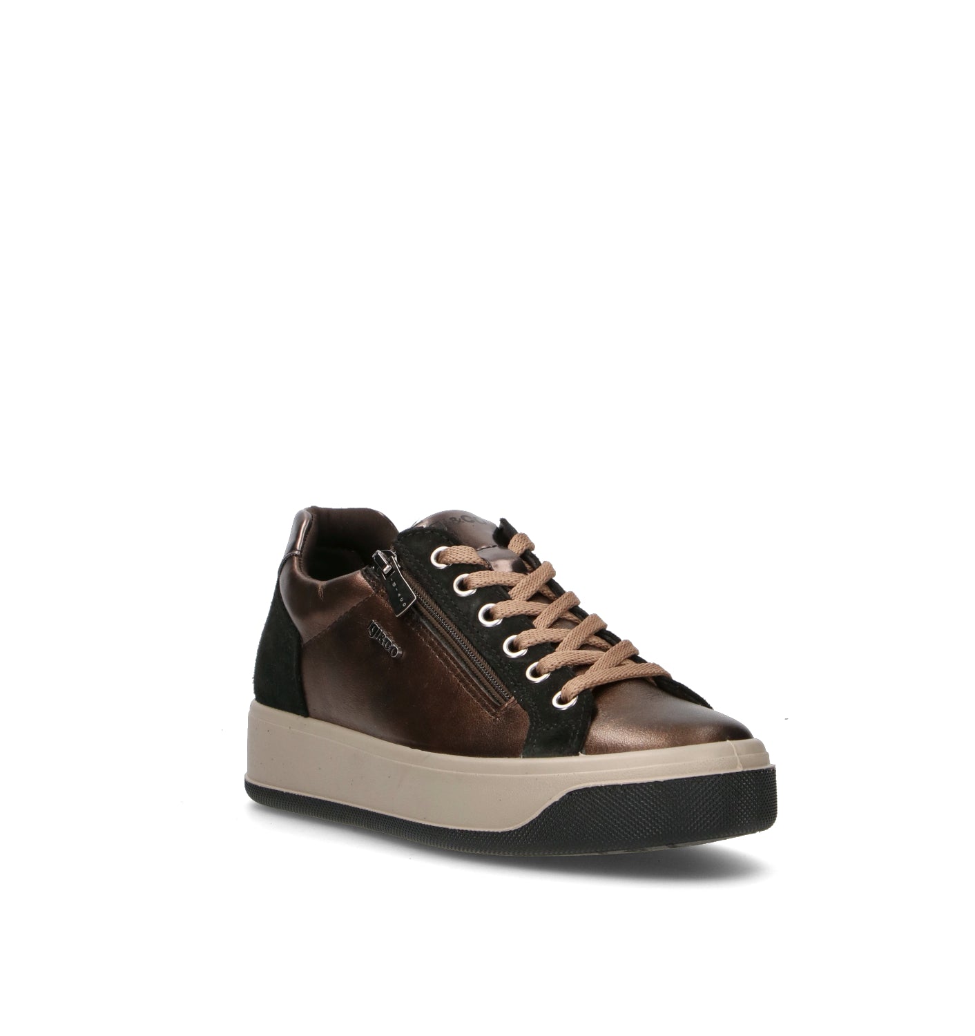 IGI&CO Sneaker donna nera/bronzo in pelle