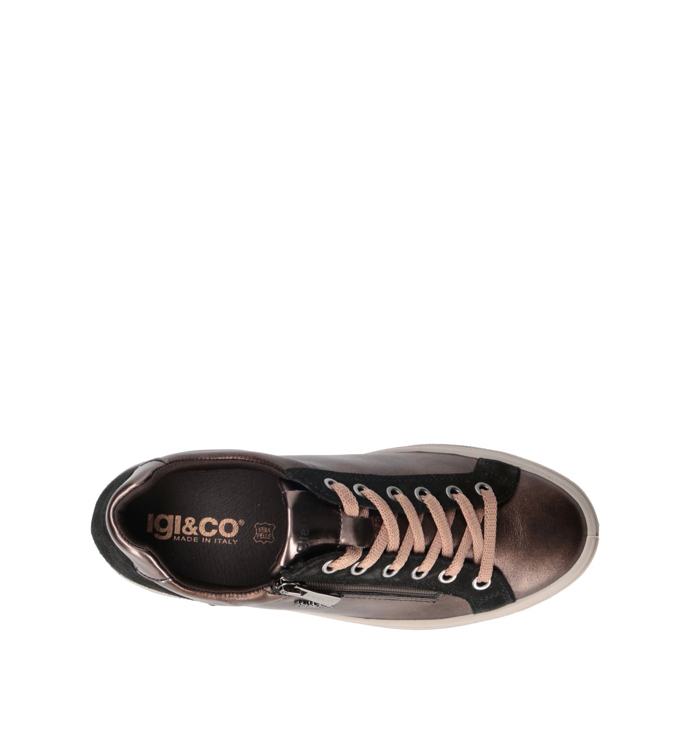 IGI&CO Sneaker donna nera/bronzo in pelle