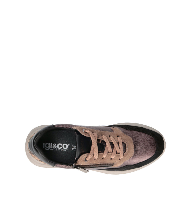IGI&CO Sneaker donna bronzo/nera in pelle