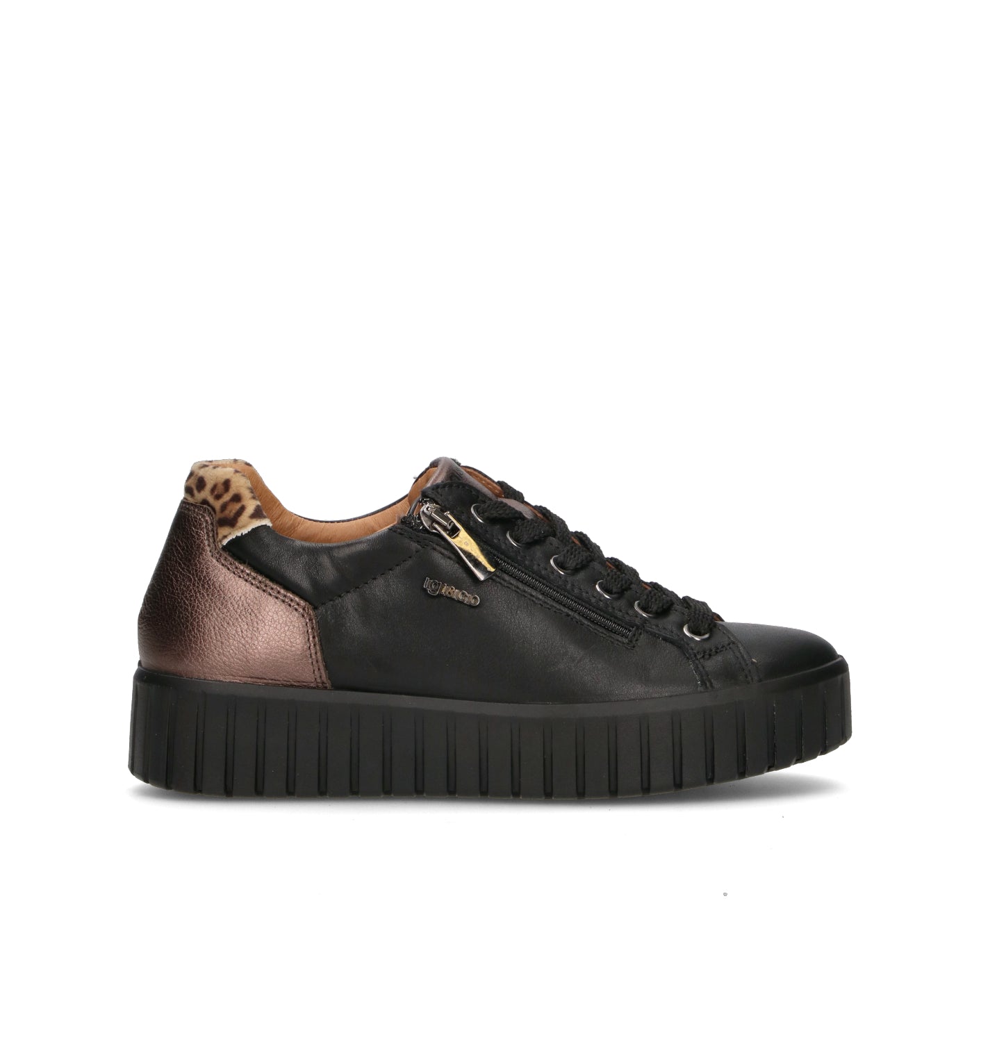 IGI&CO Sneaker donna nera/bronzo in pelle