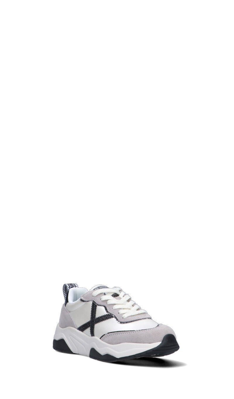 MUNICH - WAVE Sneaker donna bianca/nera in suede