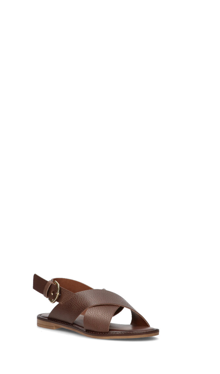 18+ Sandalo donna marrone in pelle