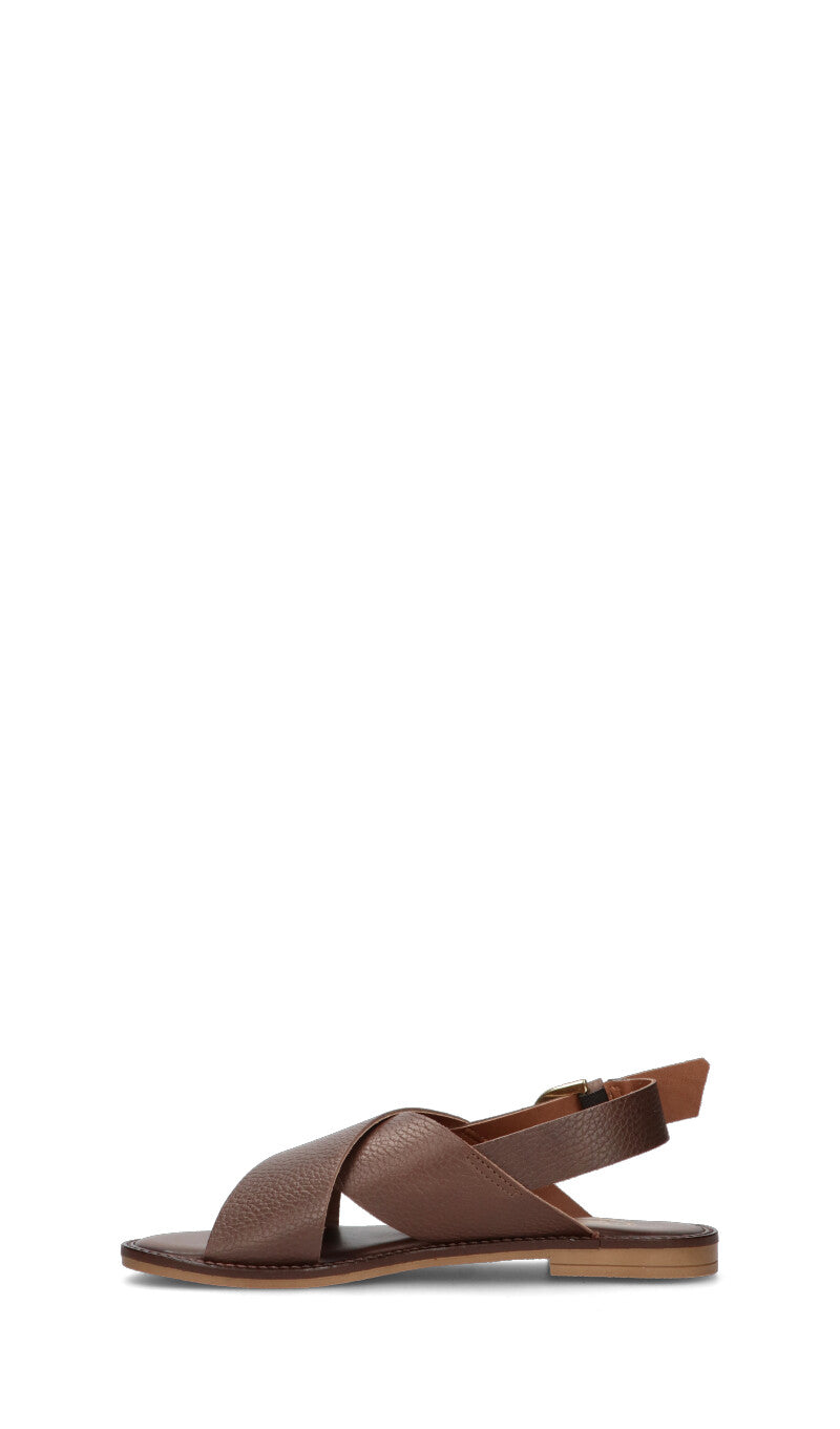 18+ Sandalo donna marrone in pelle