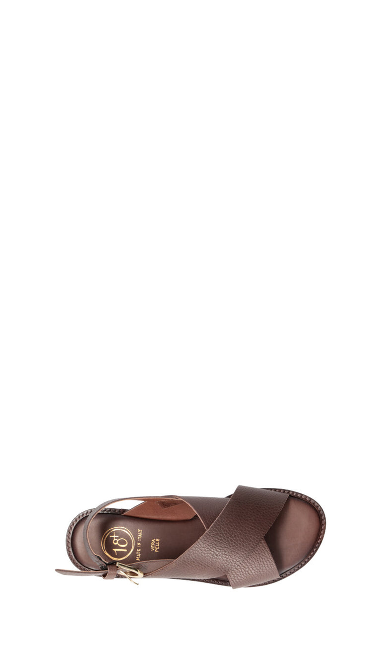 18+ Sandalo donna marrone in pelle