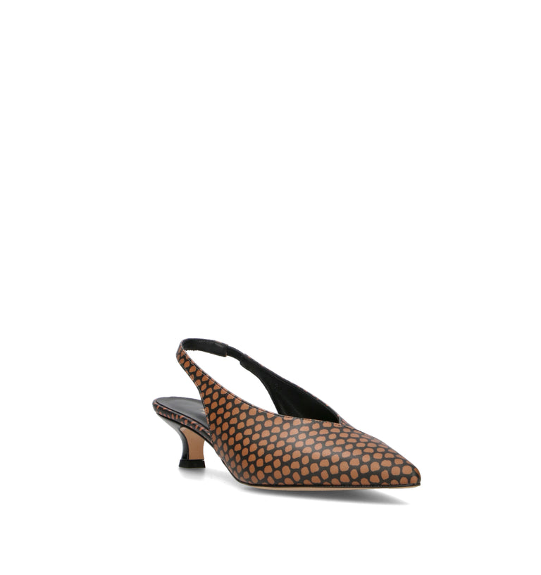 REBECCA VAN DIK Slingback donna cuoio/nera