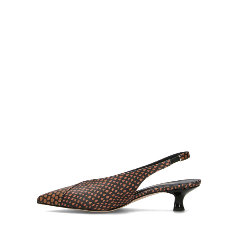 REBECCA VAN DIK Slingback donna cuoio/nera