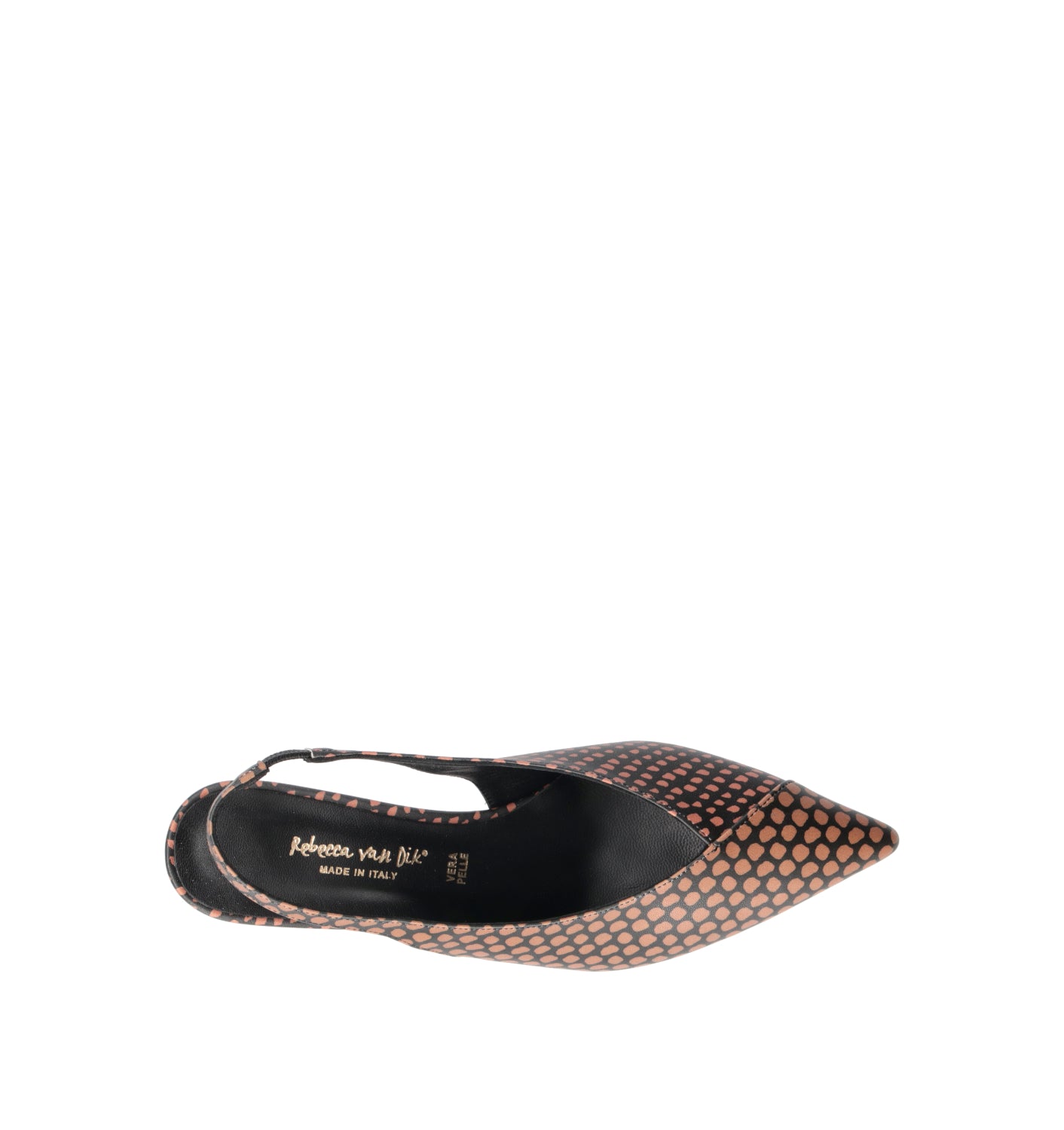 REBECCA VAN DIK Slingback donna cuoio/nera