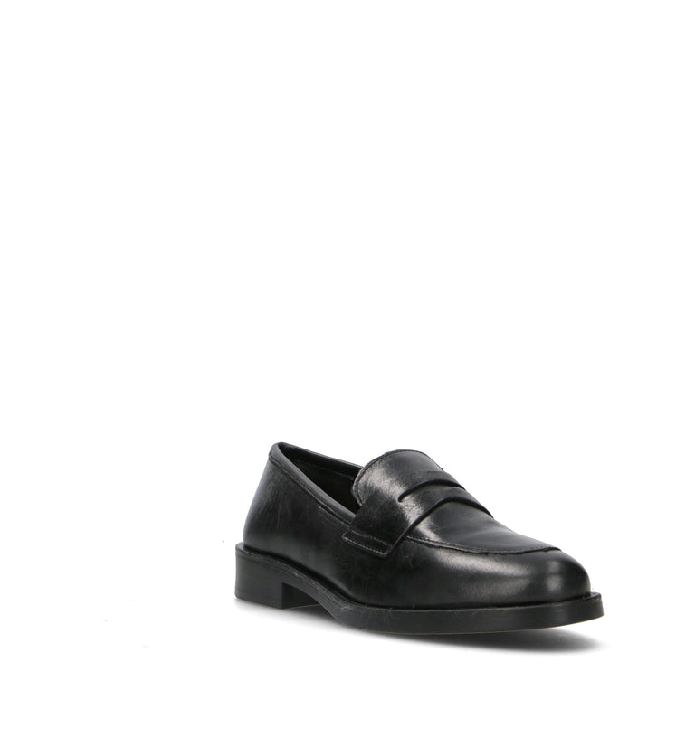 ROSA E ROSA Mocassino donna nero in pelle