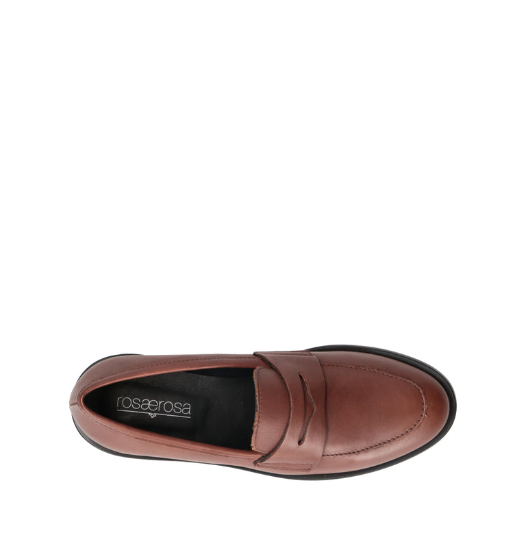 ROSA E ROSA Mocassino donna marrone in pelle