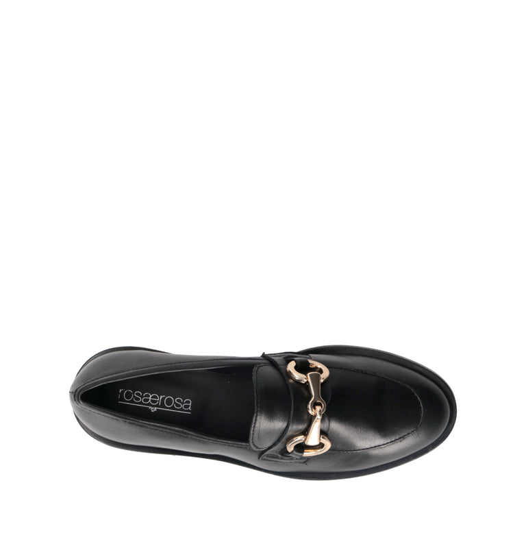 ROSA E ROSA Mocassino donna nero in pelle