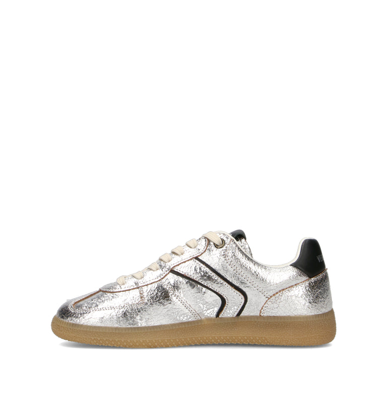 VERBENAS Sneaker donna argento in pelle