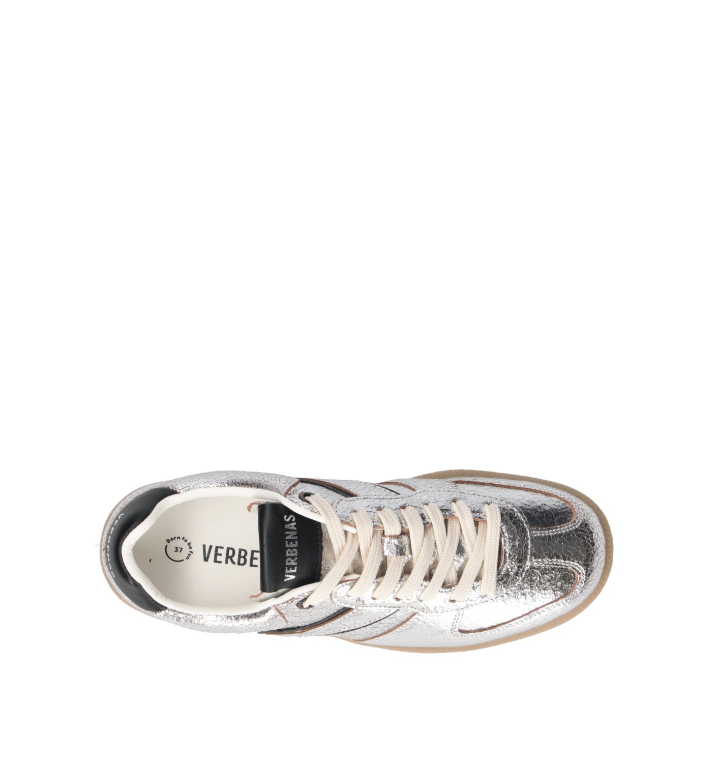 VERBENAS Sneaker donna argento in pelle