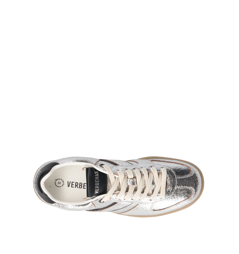 VERBENAS Sneaker donna argento in pelle