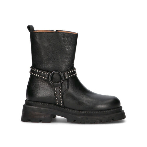 ALBANO Tronchetto donna nero in pelle