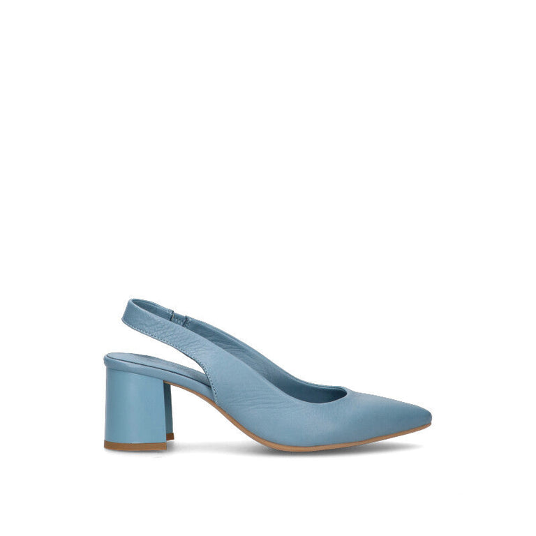 REBECCA VAN DIK Decollete donna azzurra in pelle