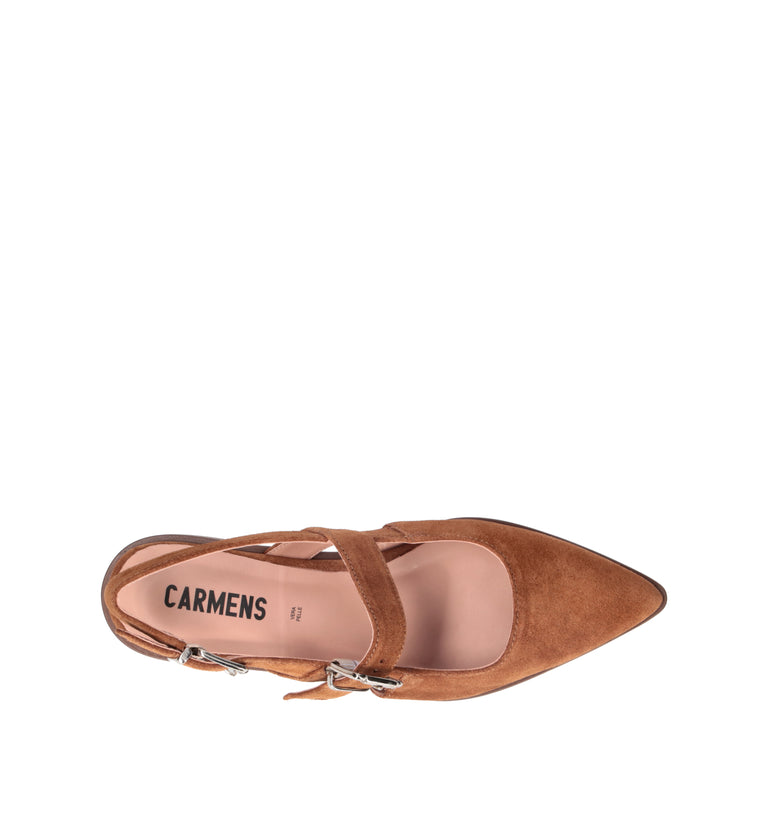 CARMENS Slingback donna marrone in suede