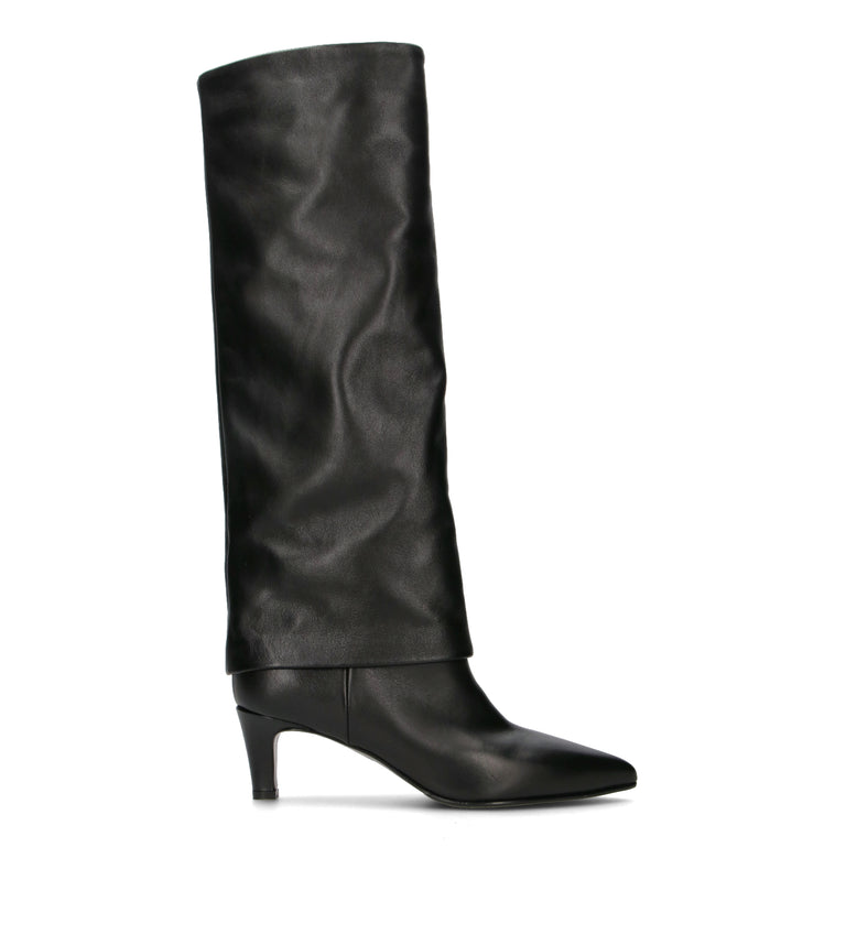 STRATEGIA Stivale donna nero in pelle